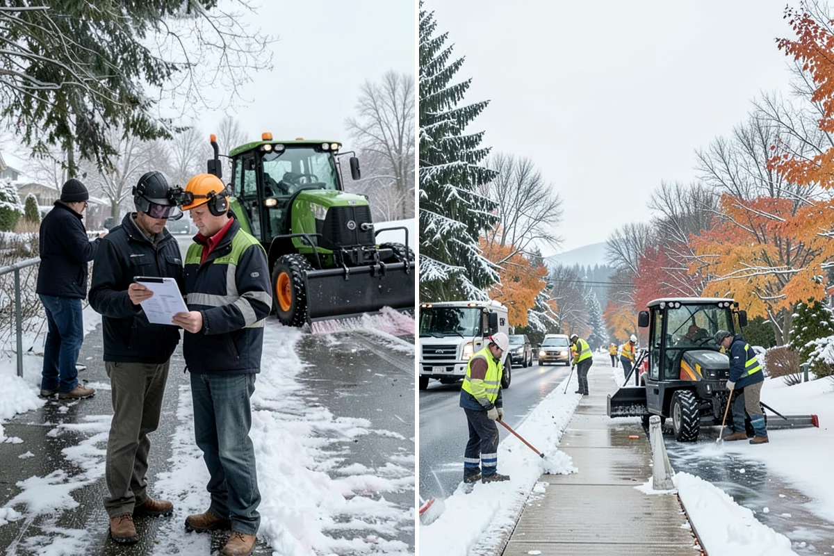 Loader Snow Removal in Shoreline, King County, WA - Map the lot and designate stockpile zones