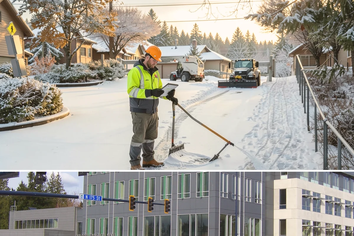 Loader Snow Removal in Shoreline, King County, WA - Loader work peaks during heavy accumulation events in January and February.