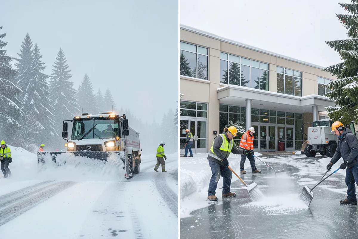 Loader Snow Removal in Skykomish, King County, WA - Map the lot and designate stockpile zones