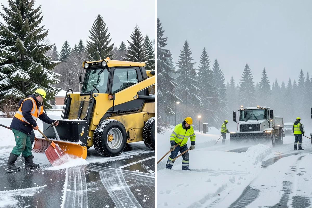 Loader Snow Removal in Snoqualmie, King County, WA - Map the lot and designate stockpile zones