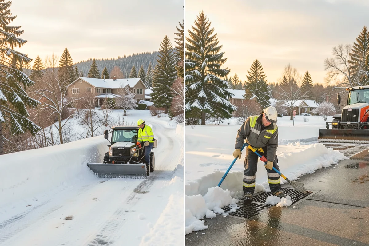 Loader Snow Removal in Stanwood, Snohomish County, WA - Map the lot and designate stockpile zones