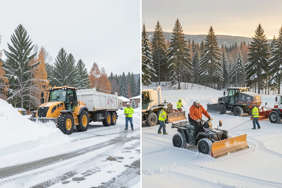 Loader Snow Removal in Steilacoom, Pierce County, WA - Map the lot and designate stockpile zones