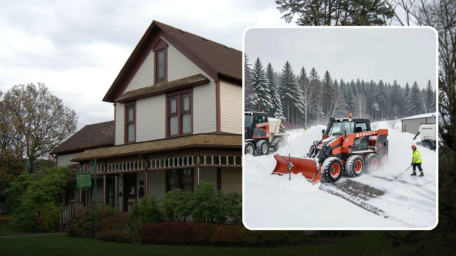 Loader Snow Removal in Sumner, Pierce County, WA - Our wheel loaders move and stockpile large volumes of snow on big lots and industrial properties.