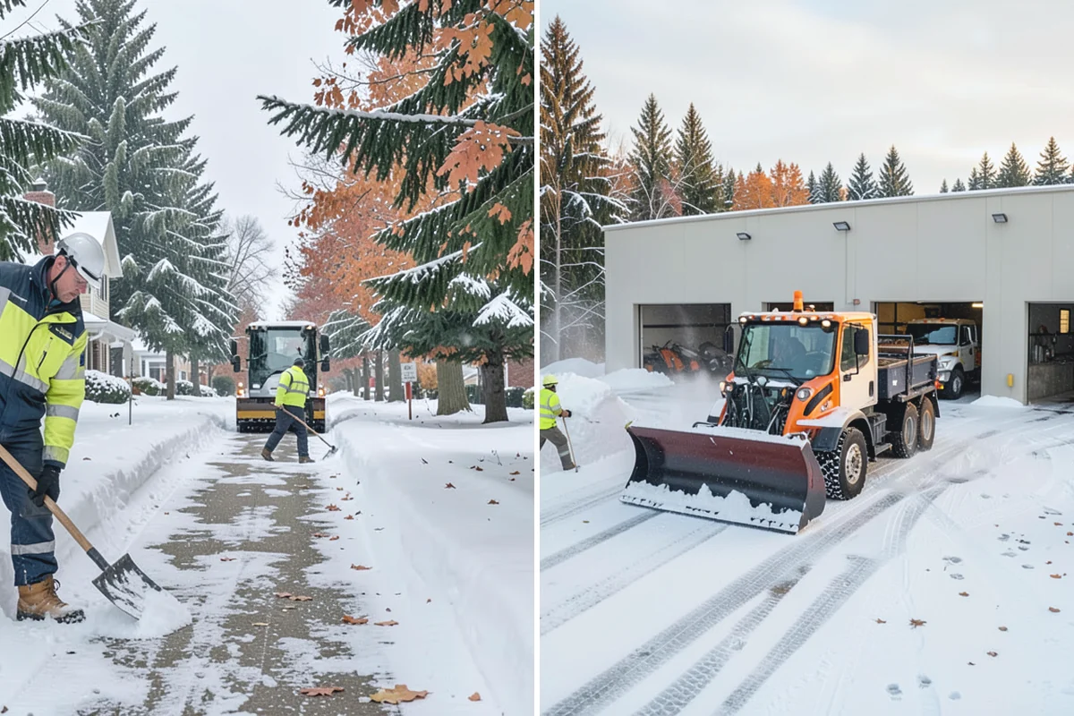 Loader Snow Removal in Sumner, Pierce County, WA - Map the lot and designate stockpile zones
