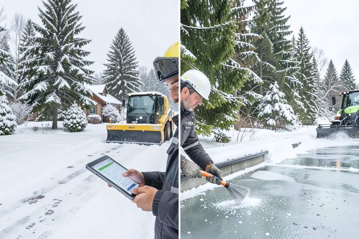 Loader Snow Removal in Wilkeson, Pierce County, WA - Map the lot and designate stockpile zones