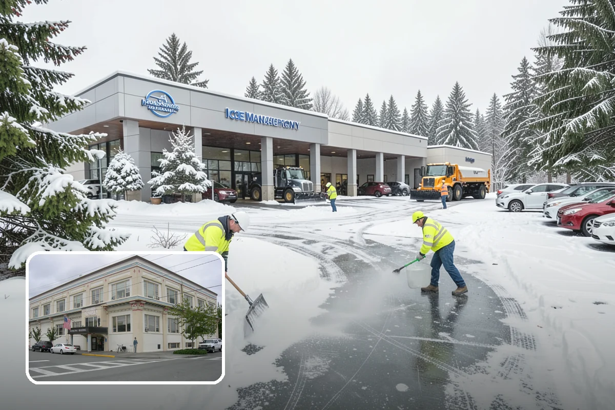 Loading Dock Snow Removal in Anacortes, Skagit County, WA - Clear apron and dock-face access for trailers