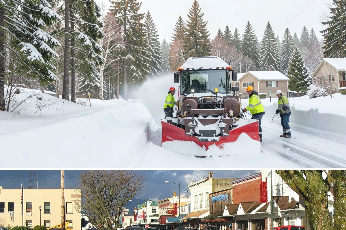 Loading Dock Snow Removal in Arlington, Snohomish County, WA - Loading docks need close attention during midwinter cold snaps when wet snow refreezes quickly under constant trailer weight.