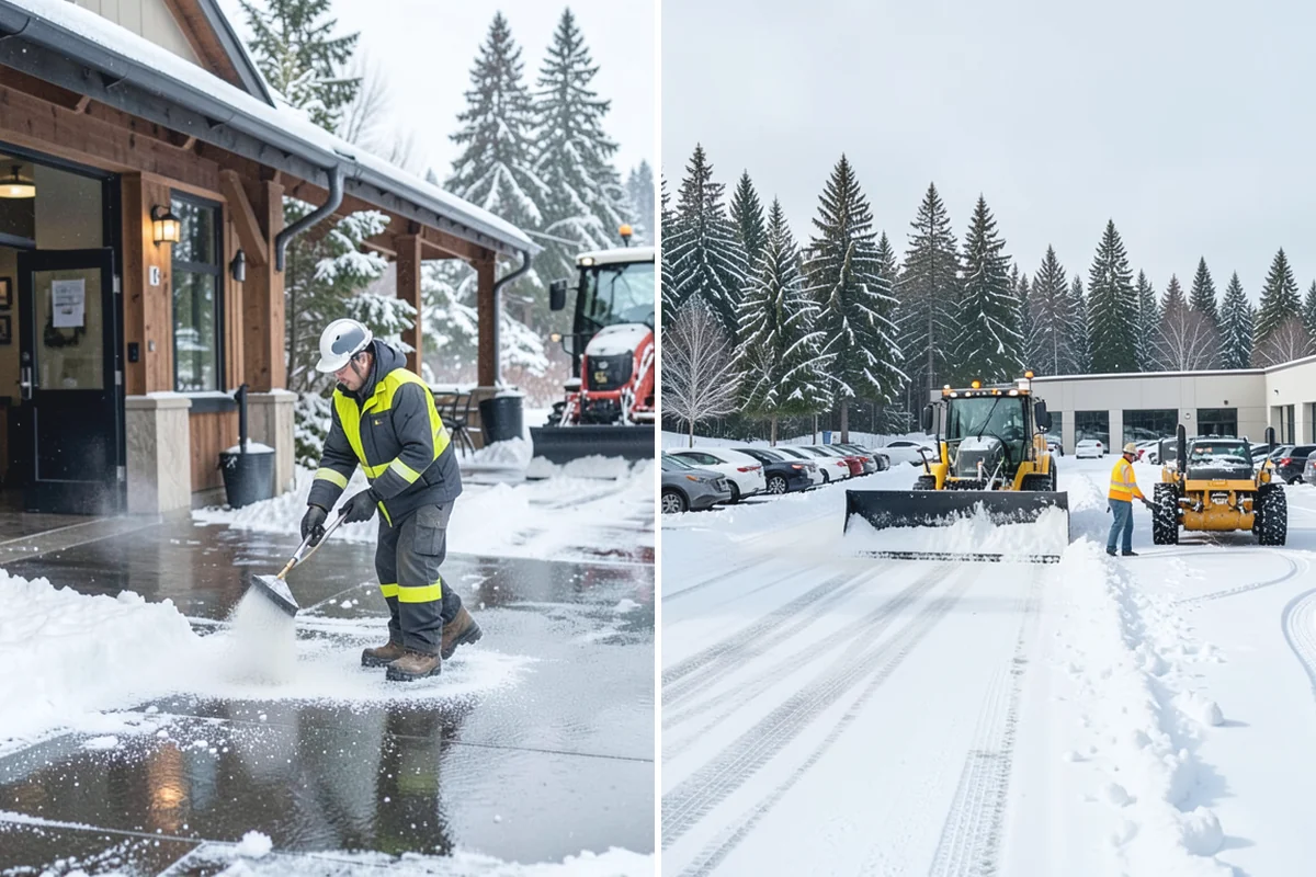 Loading Dock Snow Removal in Beaux Arts Village, King County, WA - Assess the dock apron, approach, and worker walk zones