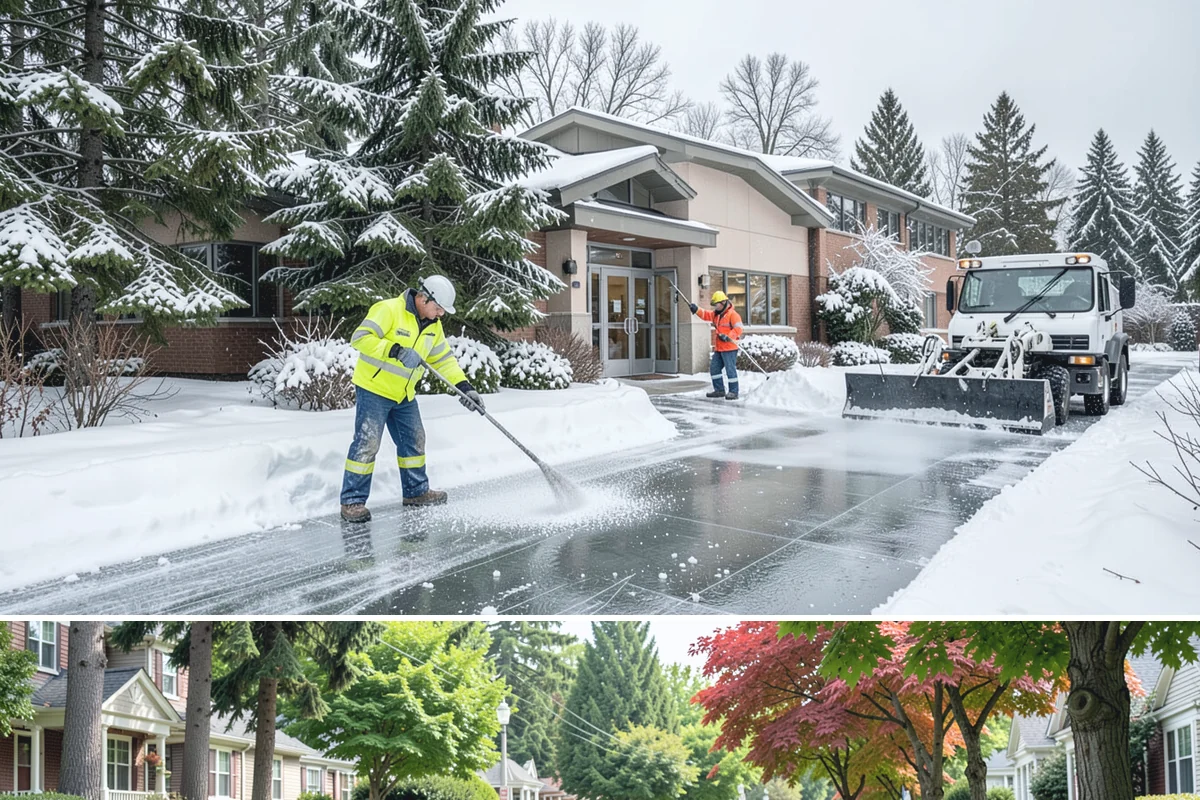 Loading Dock Snow Removal in Beaux Arts Village, King County, WA - Loading docks need close attention during midwinter cold snaps when wet snow refreezes quickly under constant trailer weight.