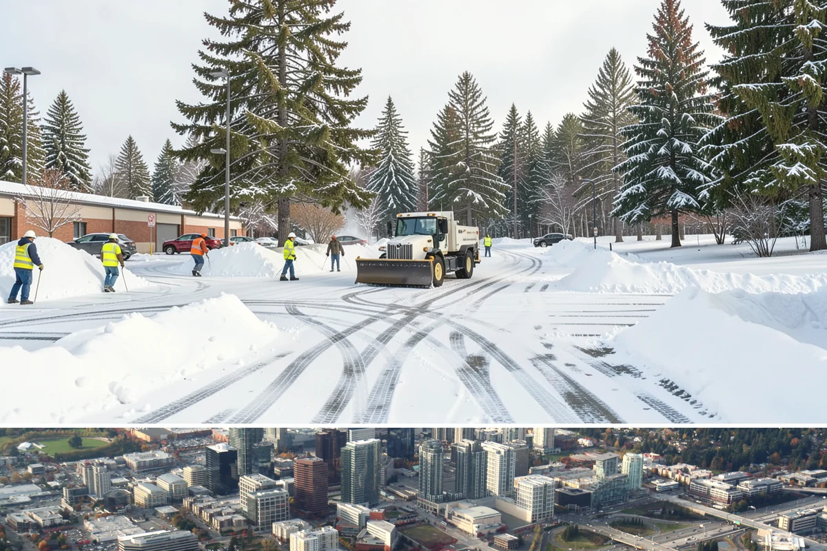 Loading Dock Snow Removal in Bellevue, King County, WA - Loading docks need close attention during midwinter cold snaps when wet snow refreezes quickly under constant trailer weight.