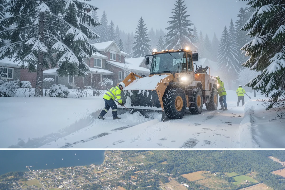 Loading Dock Snow Removal in Coupeville, Island County, WA - Loading docks need close attention during midwinter cold snaps when wet snow refreezes quickly under constant trailer weight.