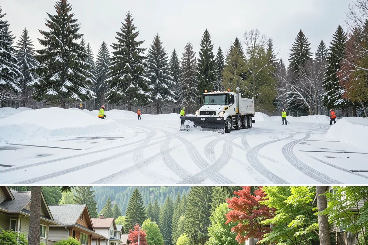 Loading Dock Snow Removal in Darrington, Snohomish County, WA - Loading docks need close attention during midwinter cold snaps when wet snow refreezes quickly under constant trailer weight.