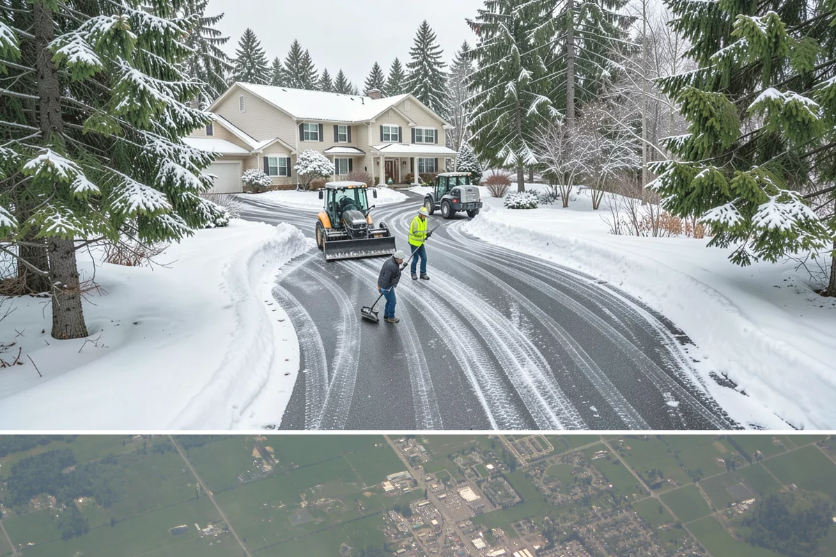 Loading Dock Snow Removal in Enumclaw, King County, WA - Loading docks need close attention during midwinter cold snaps when wet snow refreezes quickly under constant trailer weight.