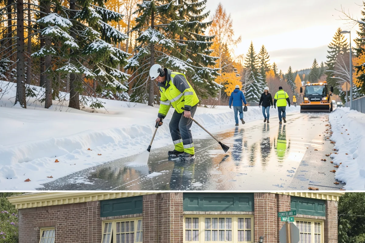 Loading Dock Snow Removal in Hamilton, Skagit County, WA - Loading docks need close attention during midwinter cold snaps when wet snow refreezes quickly under constant trailer weight.