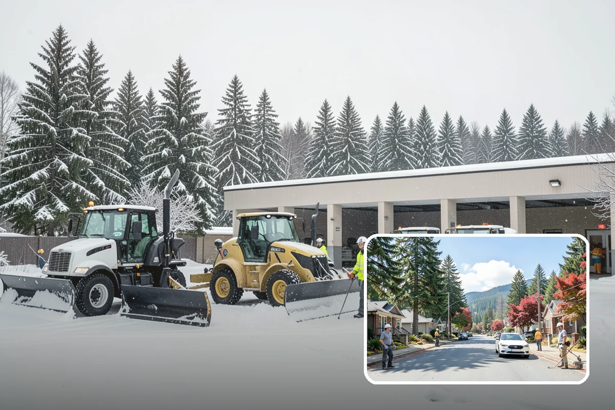 Loading Dock Snow Removal in Hunts Point, King County, WA - Clear apron and dock-face access for trailers