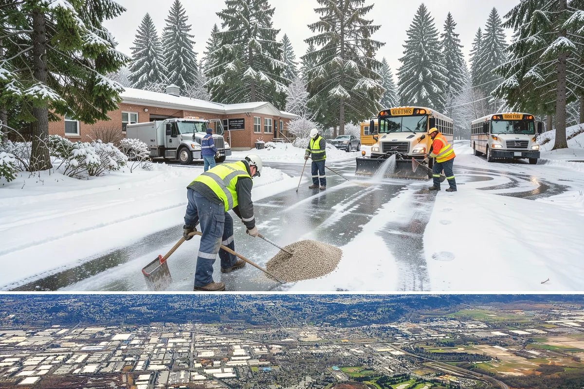 Loading Dock Snow Removal in Kent, King County, WA - Loading docks need close attention during midwinter cold snaps when wet snow refreezes quickly under constant trailer weight.