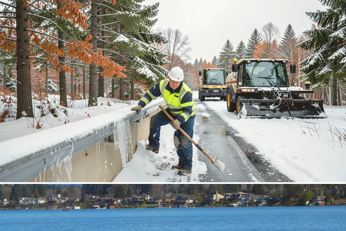 Loading Dock Snow Removal in Lake Stevens, Snohomish County, WA - Loading docks need close attention during midwinter cold snaps when wet snow refreezes quickly under constant trailer weight.