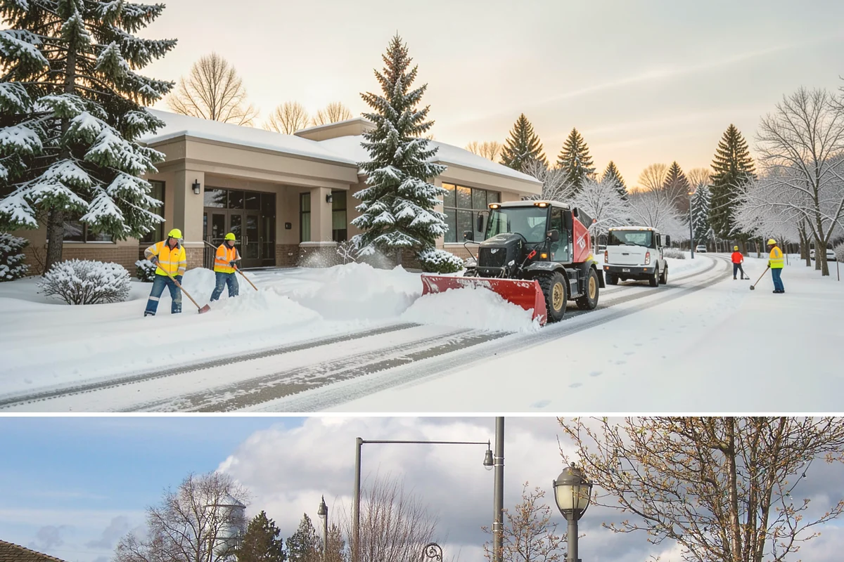 Loading Dock Snow Removal in Marysville, Snohomish County, WA - Loading docks need close attention during midwinter cold snaps when wet snow refreezes quickly under constant trailer weight.