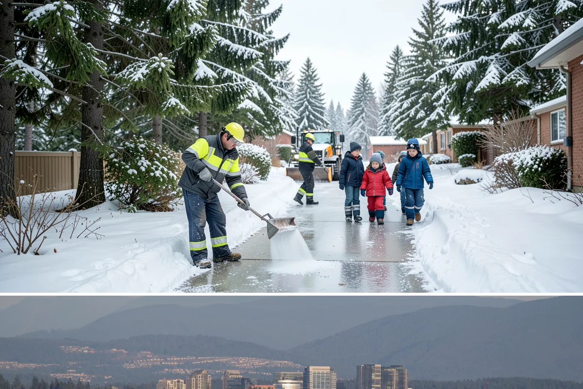 Loading Dock Snow Removal in Medina, King County, WA - Loading docks need close attention during midwinter cold snaps when wet snow refreezes quickly under constant trailer weight.