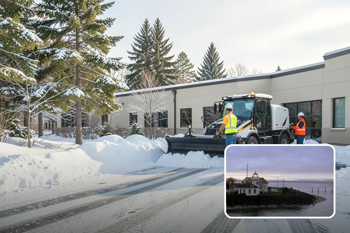 Loading Dock Snow Removal in Mukilteo, Snohomish County, WA - Clear apron and dock-face access for trailers