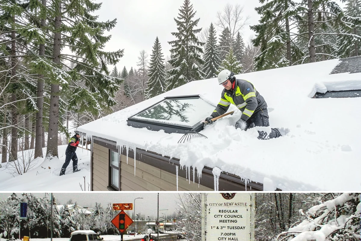 Loading Dock Snow Removal in Newcastle, King County, WA - Loading docks need close attention during midwinter cold snaps when wet snow refreezes quickly under constant trailer weight.
