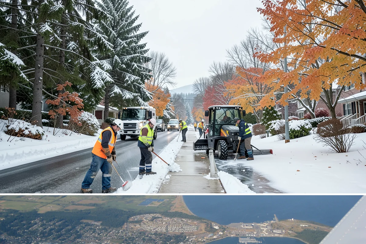 Loading Dock Snow Removal in Oak Harbor, Island County, WA - Loading docks need close attention during midwinter cold snaps when wet snow refreezes quickly under constant trailer weight.
