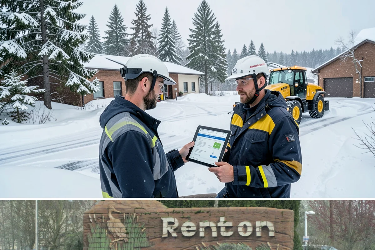 Loading Dock Snow Removal in Renton, King County, WA - Loading docks need close attention during midwinter cold snaps when wet snow refreezes quickly under constant trailer weight.