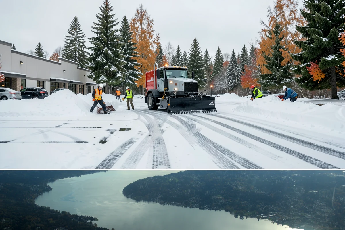 Loading Dock Snow Removal in Sammamish, King County, WA - Loading docks need close attention during midwinter cold snaps when wet snow refreezes quickly under constant trailer weight.