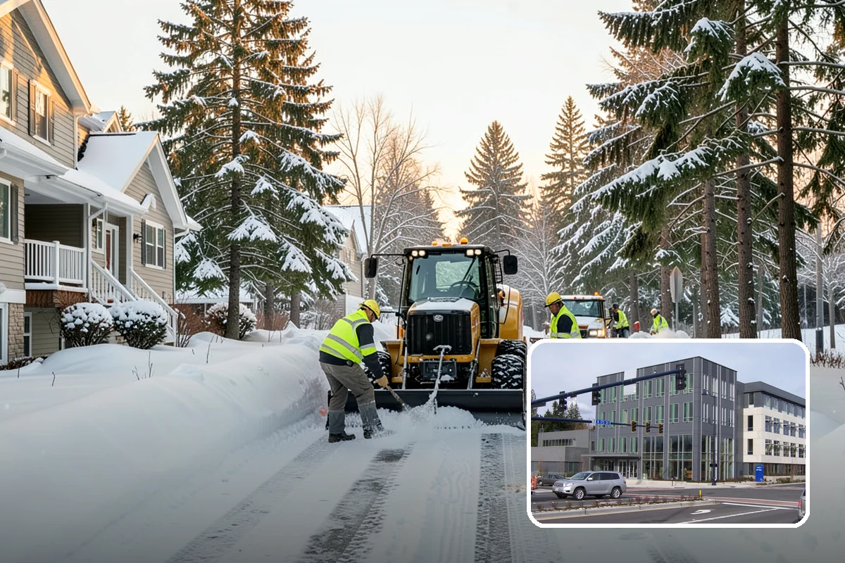 Loading Dock Snow Removal in Shoreline, King County, WA - Clear apron and dock-face access for trailers