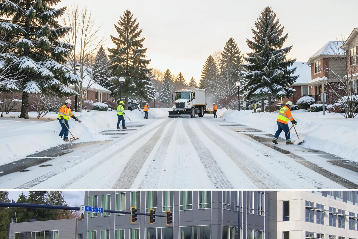 Loading Dock Snow Removal in Shoreline, King County, WA - Loading docks need close attention during midwinter cold snaps when wet snow refreezes quickly under constant trailer weight.