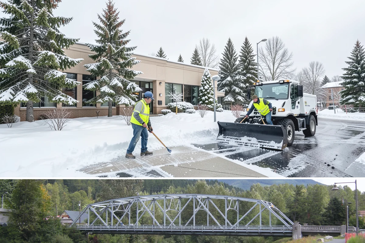 Loading Dock Snow Removal in Skykomish, King County, WA - Loading docks need close attention during midwinter cold snaps when wet snow refreezes quickly under constant trailer weight.