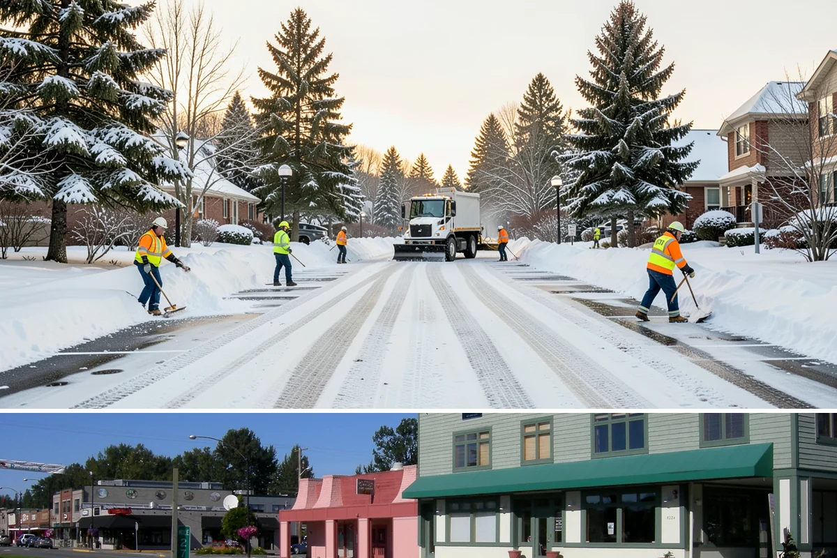 Loading Dock Snow Removal in Snoqualmie, King County, WA - Loading docks need close attention during midwinter cold snaps when wet snow refreezes quickly under constant trailer weight.