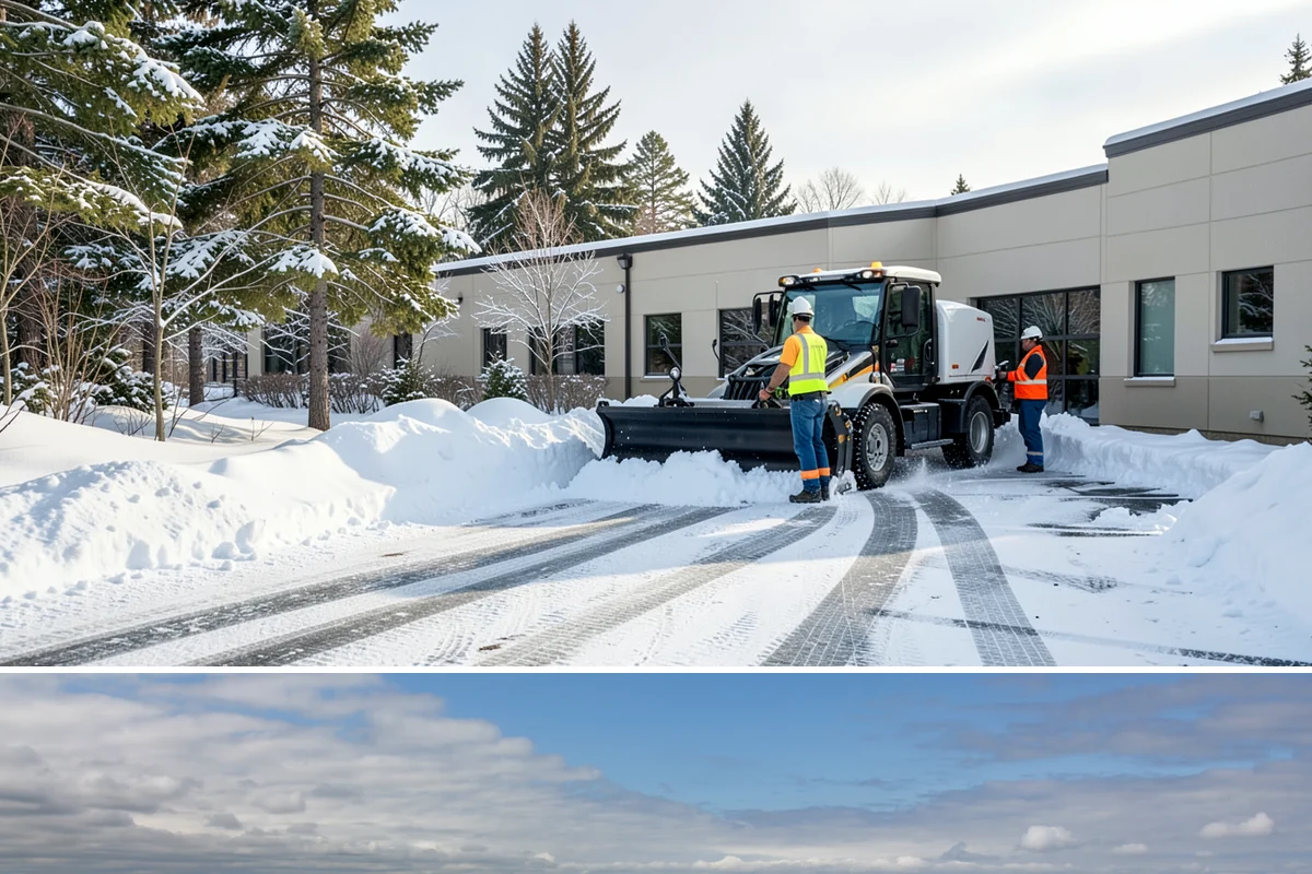 Loading Dock Snow Removal in University Place, Pierce County, WA - Loading docks need close attention during midwinter cold snaps when wet snow refreezes quickly under constant trailer weight.