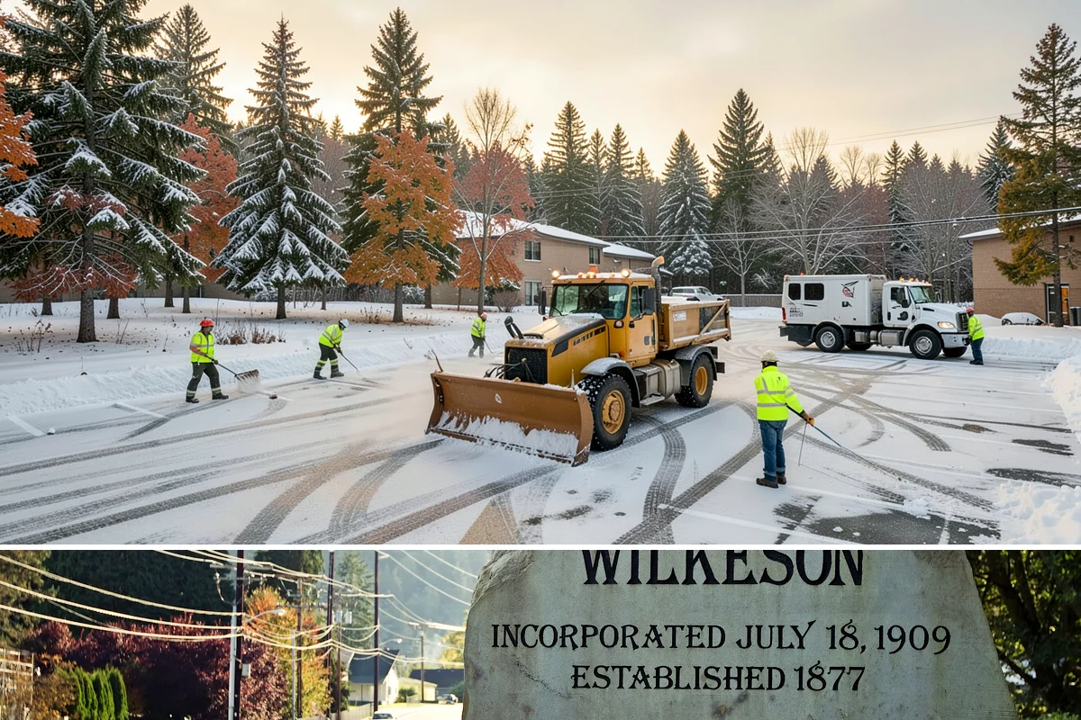 Loading Dock Snow Removal in Wilkeson, Pierce County, WA - Loading docks need close attention during midwinter cold snaps when wet snow refreezes quickly under constant trailer weight.