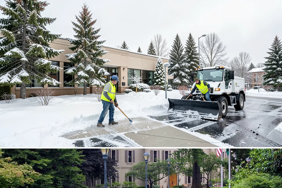 Loading Dock Snow Removal in Woodinville, King County, WA - Loading docks need close attention during midwinter cold snaps when wet snow refreezes quickly under constant trailer weight.