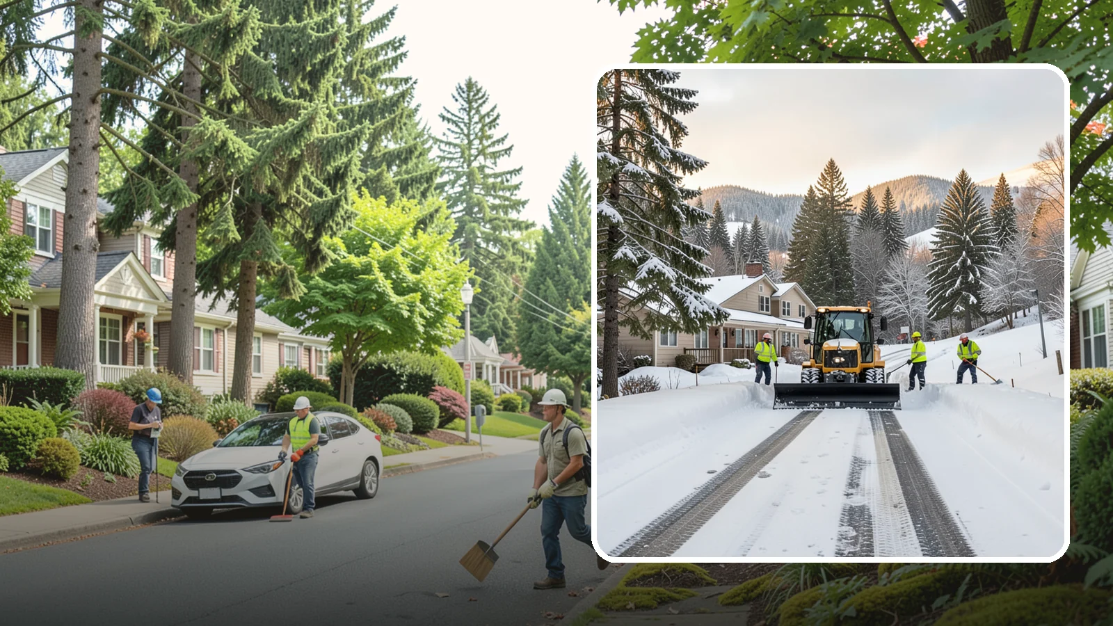 Long Driveway Snow Removal in Beaux Arts Village, King County, WA - We clear long rural and hillside driveways end to end so you never get stranded at home.