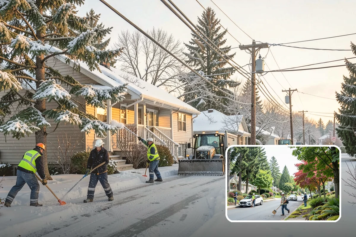Long Driveway Snow Removal in Beaux Arts Village, King County, WA - Clears the full length to the road