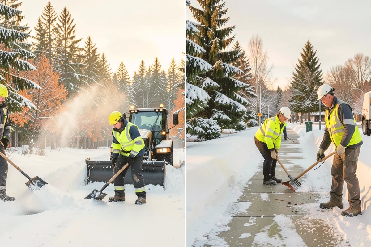Long Driveway Snow Removal in Bellevue, King County, WA - We plow the driveway from the house to the road
