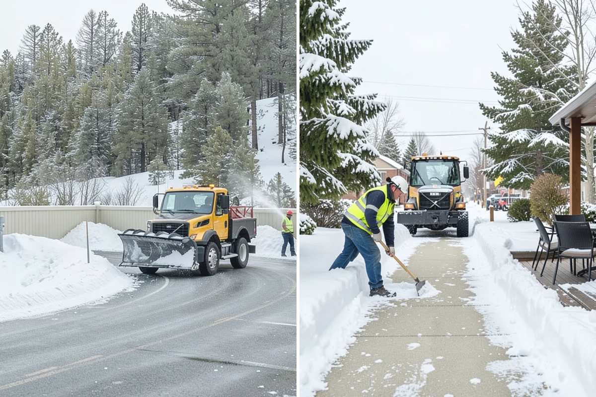 Long Driveway Snow Removal in Bonney Lake, Pierce County, WA - We plow the driveway from the house to the road