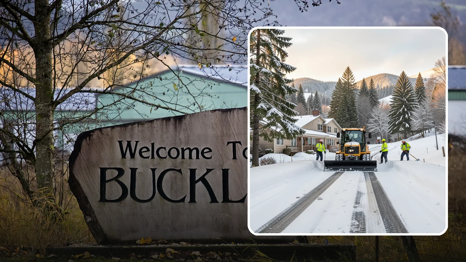 Long Driveway Snow Removal in Buckley, Pierce County, WA - We clear long rural and hillside driveways end to end so you never get stranded at home.