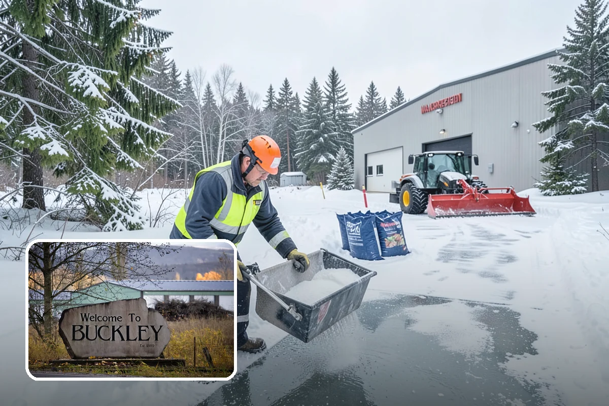 Long Driveway Snow Removal in Buckley, Pierce County, WA - Clears the full length to the road
