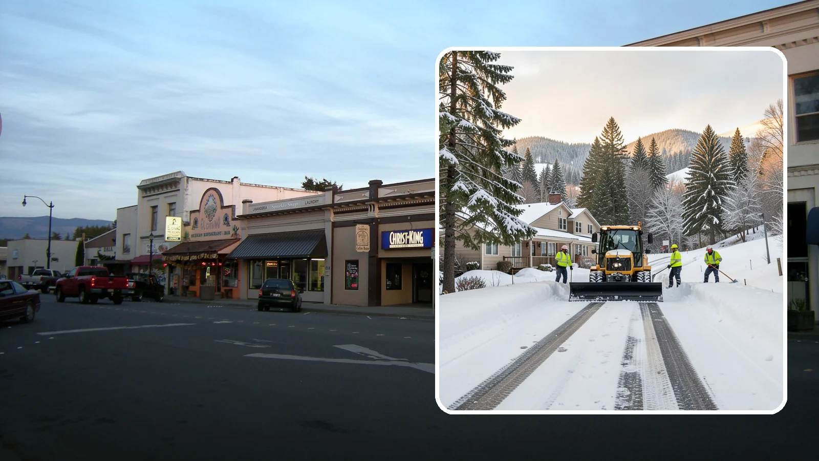 Long Driveway Snow Removal in Burlington, Skagit County, WA - We clear long rural and hillside driveways end to end so you never get stranded at home.