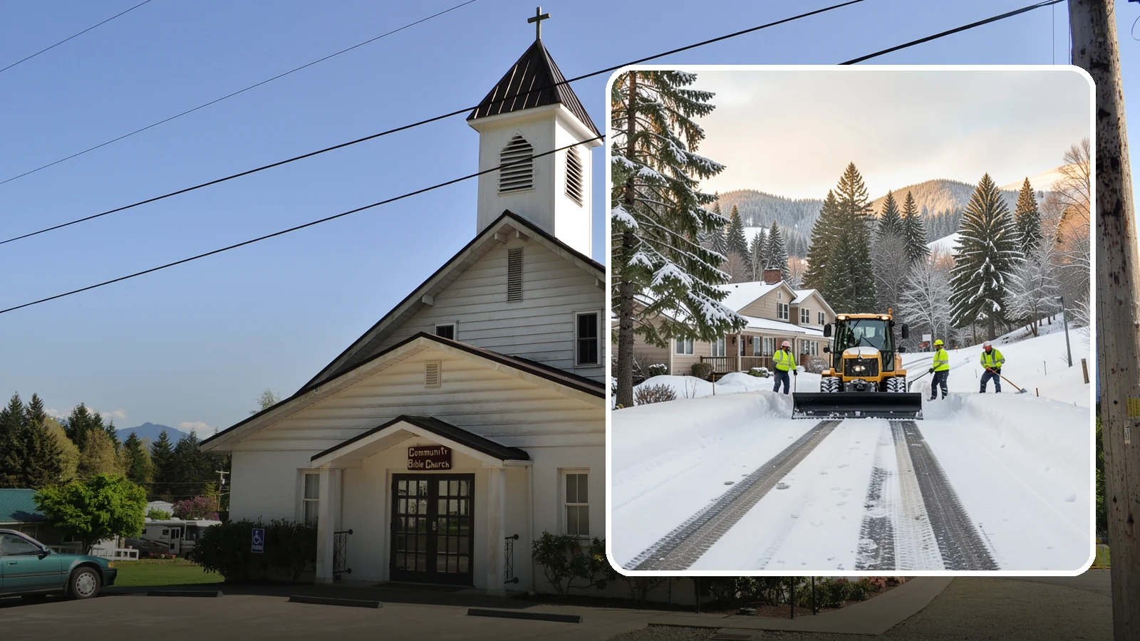 Long Driveway Snow Removal in Concrete, Skagit County, WA - We clear long rural and hillside driveways end to end so you never get stranded at home.
