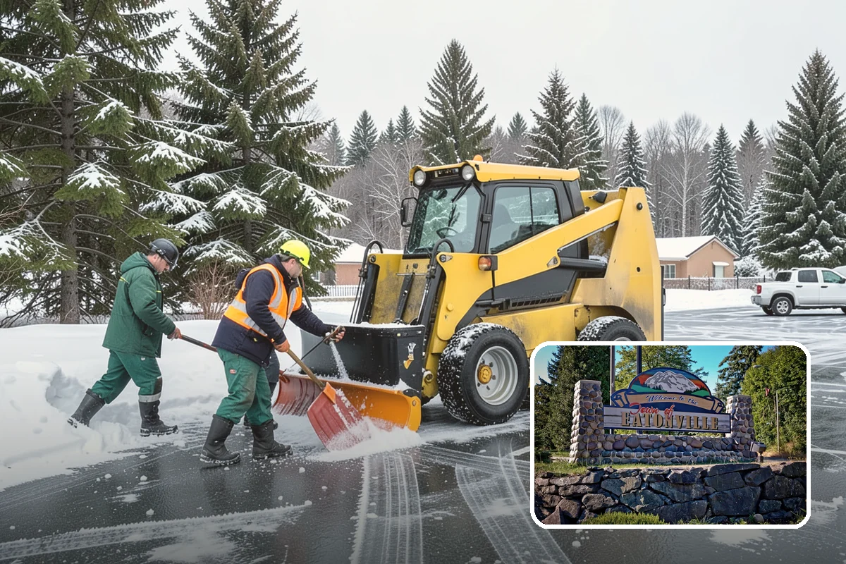 Long Driveway Snow Removal in Eatonville, Pierce County, WA - Clears the full length to the road