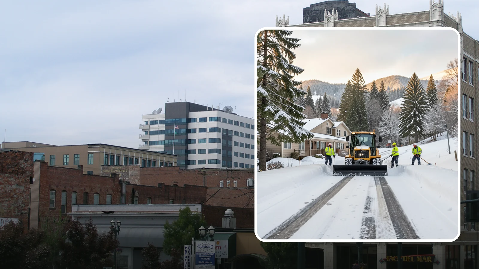 Long Driveway Snow Removal in Everett, Snohomish County, WA - We clear long rural and hillside driveways end to end so you never get stranded at home.