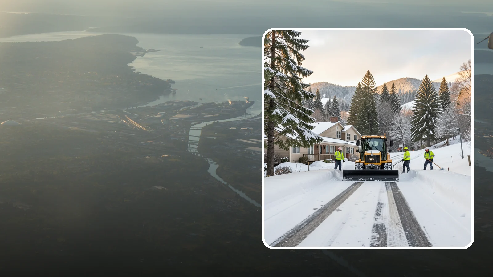 Long Driveway Snow Removal in Fife, Pierce County, WA - We clear long rural and hillside driveways end to end so you never get stranded at home.