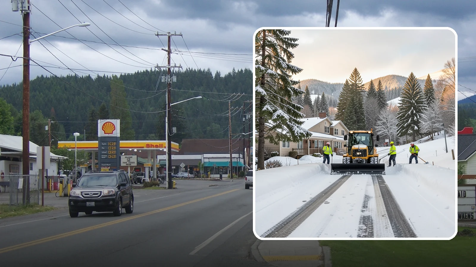 Long Driveway Snow Removal in Granite Falls, Snohomish County, WA - We clear long rural and hillside driveways end to end so you never get stranded at home.