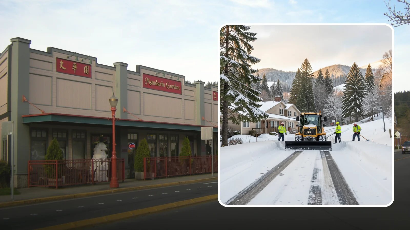 Long Driveway Snow Removal in Issaquah, King County, WA - We clear long rural and hillside driveways end to end so you never get stranded at home.