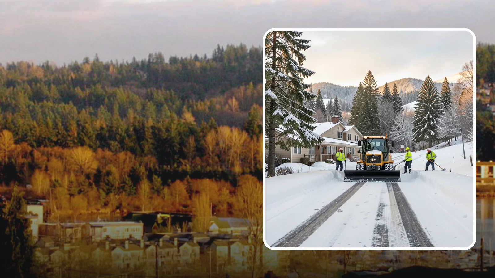 Long Driveway Snow Removal in Kenmore, King County, WA - We clear long rural and hillside driveways end to end so you never get stranded at home.