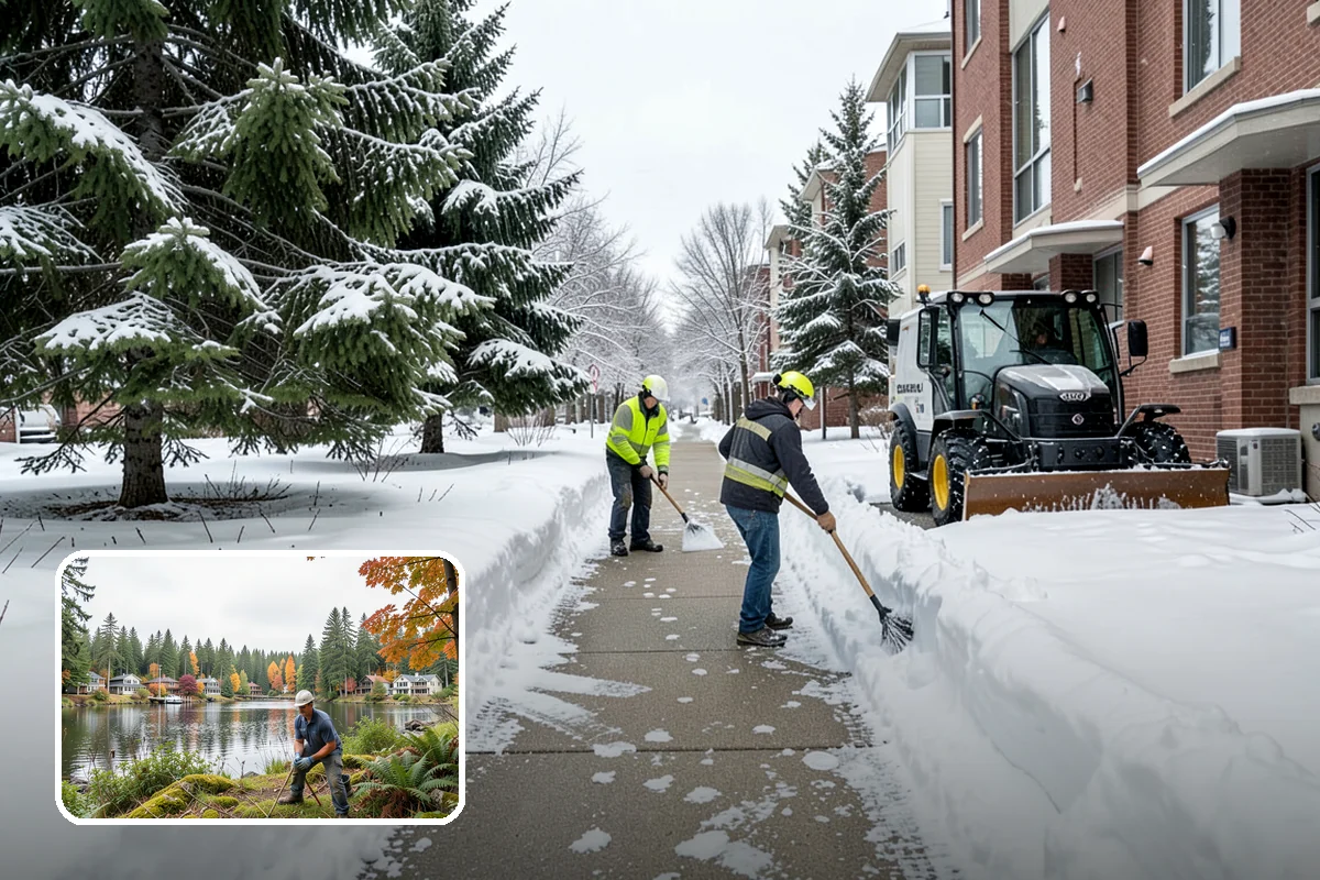 Long Driveway Snow Removal in La Conner, Skagit County, WA - Clears the full length to the road